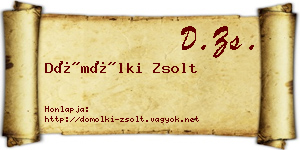 Dömölki Zsolt névjegykártya
